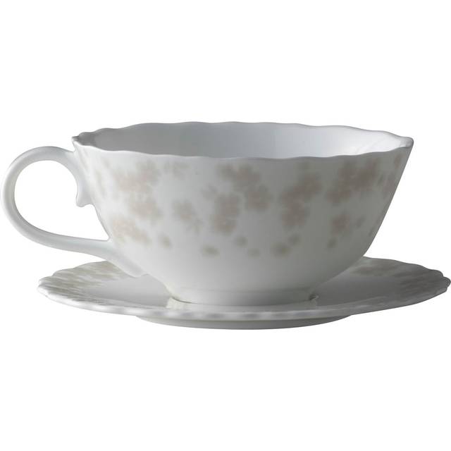 Slåpeblom Teacup 30 cl With Saucer, Warm Grey