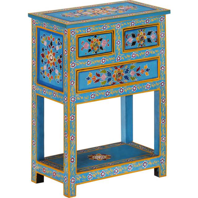 vidaXL Sideboard Kitchen Storage Cabinet Cupboard Turquoise Solid Wood Mango
