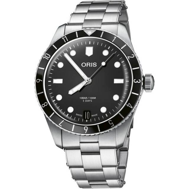 Oris Mens Diver Sixty Five 12 Hour Calibre Black Dial Watch 01 400 7772 4054-07 8 20 18 - Silver