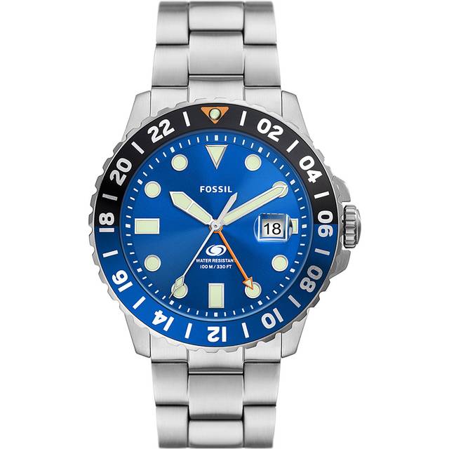 Fossil Blue GMT Men's Stainless Steel Bracelet Watch