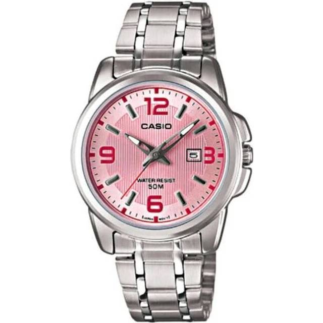 CASIO Stainless Steel Strap Pink Analog LTP-1314D-5A - Free
