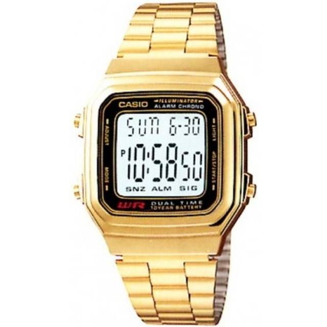 Casio A178wga 1adf  A178wga 1a  Digital Square Vintage Retro Public Metal Watch A178WGA-1ADF