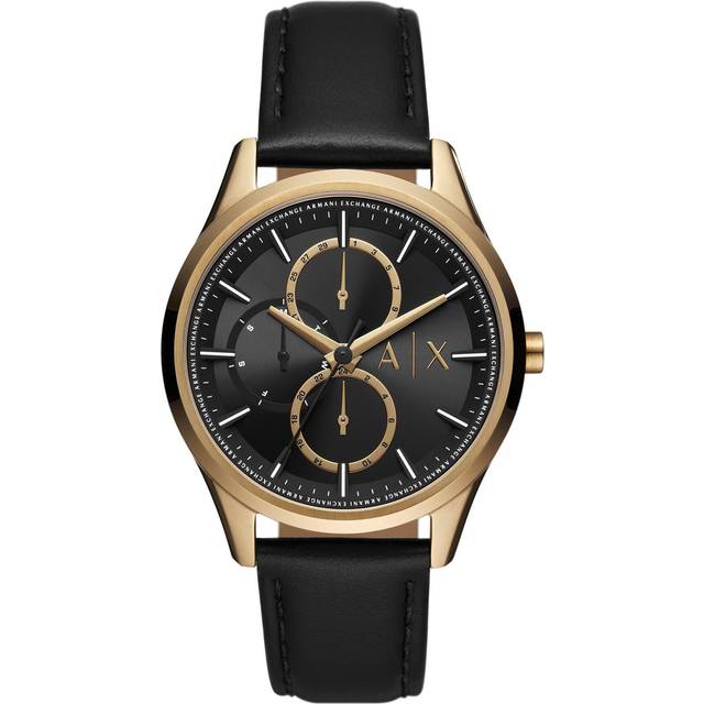 Armani Exchange AX1869 Men's Watch - Black Leather Strap, Black Dial