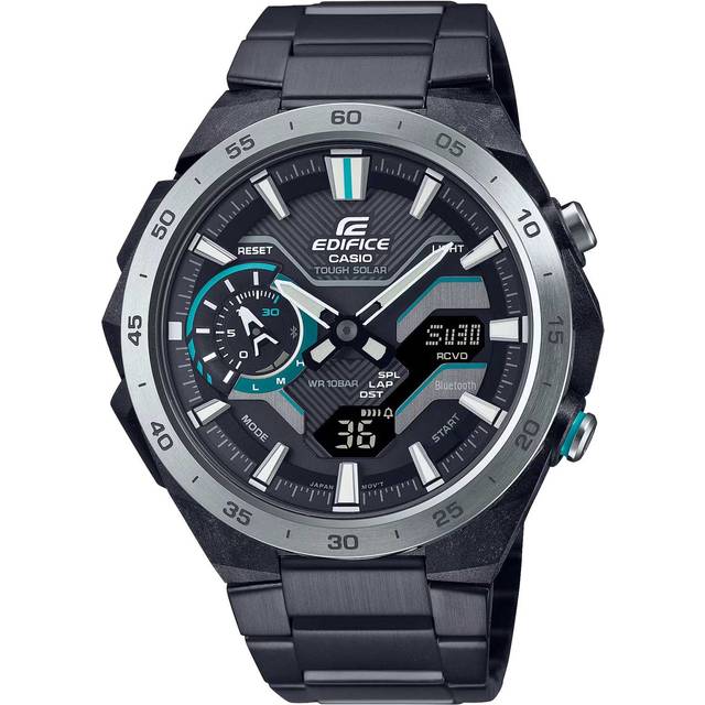 Casio Edifice Windflow Solar Quartz Black Dial Black IP Stainless Steel Bracelet Men’s Watch ECB-2200DD-1A