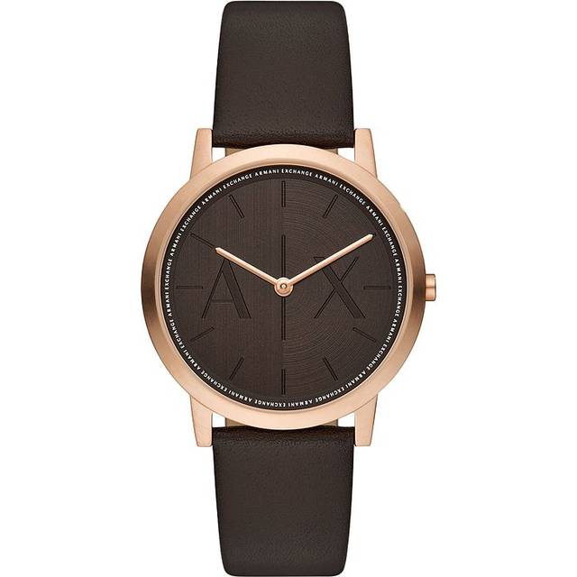 Armani Exchange AX2873 Men's Brown Leather Strap Watch with Brown Dial