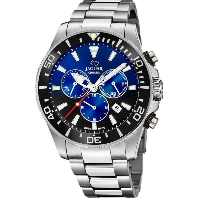 Jaguar Executive Diver chrono armbåndsur i stål med blå/sort skive