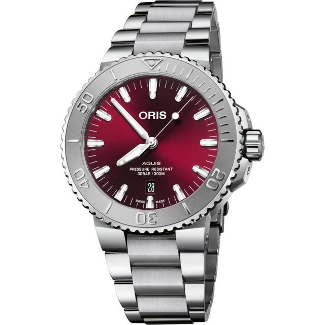Oris Mens Aquis Date Relief Automatic Watch 01 733 7730 4158-07 8 24 05PEB - Silver