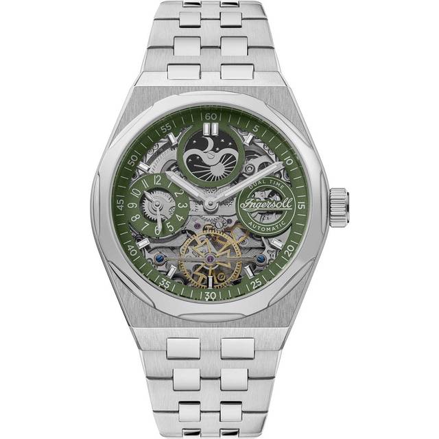 Ingersoll The Broadway Dual Time Green Skeleton Dial Automatic I12905 Men&#39;s Watch