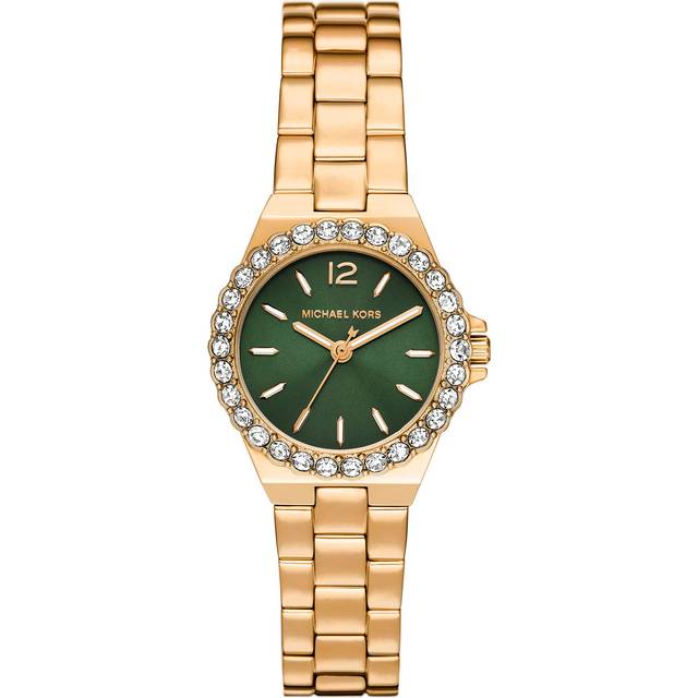 Michael Kors Lennox Women's Green Sunray Dial Gold Tone Stainless Steel Bracelet Watch