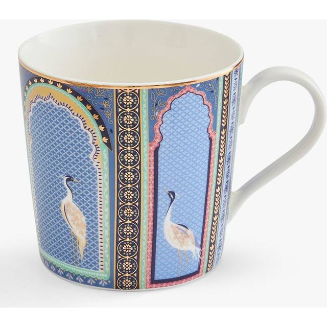 Sara Miller India Mug Indigo Lattice Windows