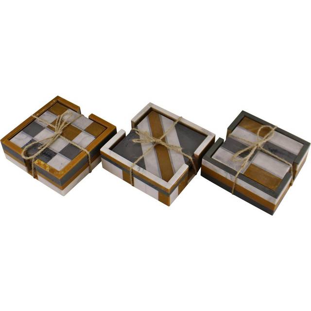 Set of 4 Square, Resin Coasters, Abstract Design