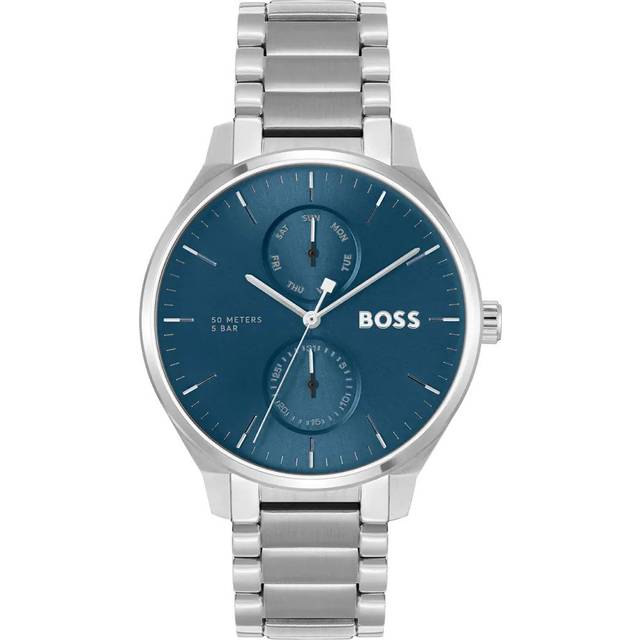 BOSS 1514106 Men's Tyler Bracelet Strap Watch, Silver/Blue