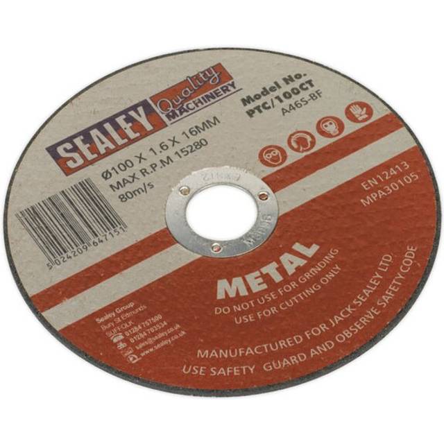 Sealey PTC/100CT Cutting Disc Ø100 x 1.6mm 16mm Bore