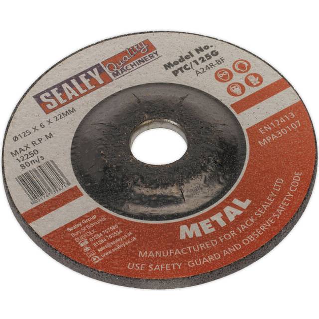 Sealey PTC/125G Grinding Disc Ø125 x 6mm 22mm Bore