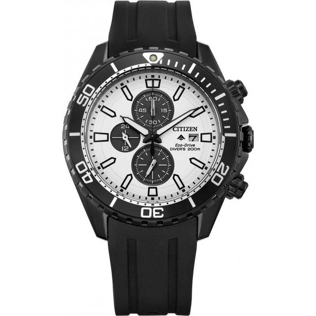 Citizen Promaster Marine Eco-Drive Chronograph White Dial Divers CA0825-05A 200M Mens Watch white