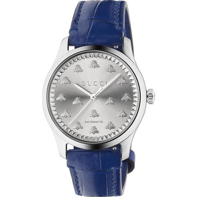 Gucci G-Timeless Blue Leather Strap Watch