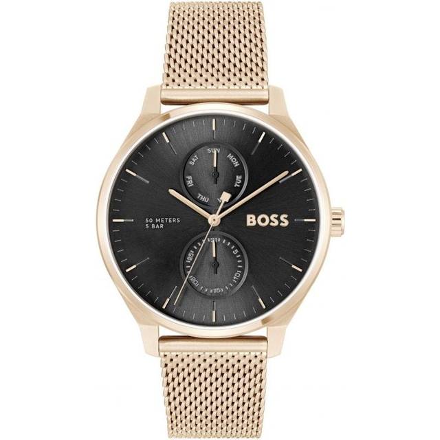 BOSS Tyler Men's Carnation Gold IP Mesh Bracelet Watch