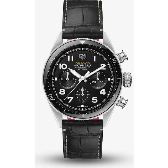 TAG HEUER Autavia Chronometer Flyback AUTO 42MM Men's Watch CBE511A.FC8279 - Black - 42 mm