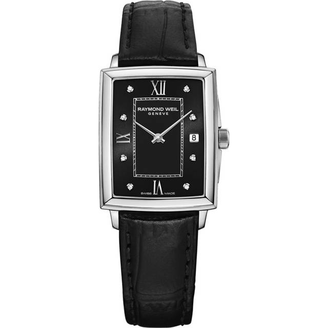 RAYMOND WEIL Toccata Diamond SS Black Dial Women's Watch 5925-ST-00295 - 22.6 mm x 28.1 mm