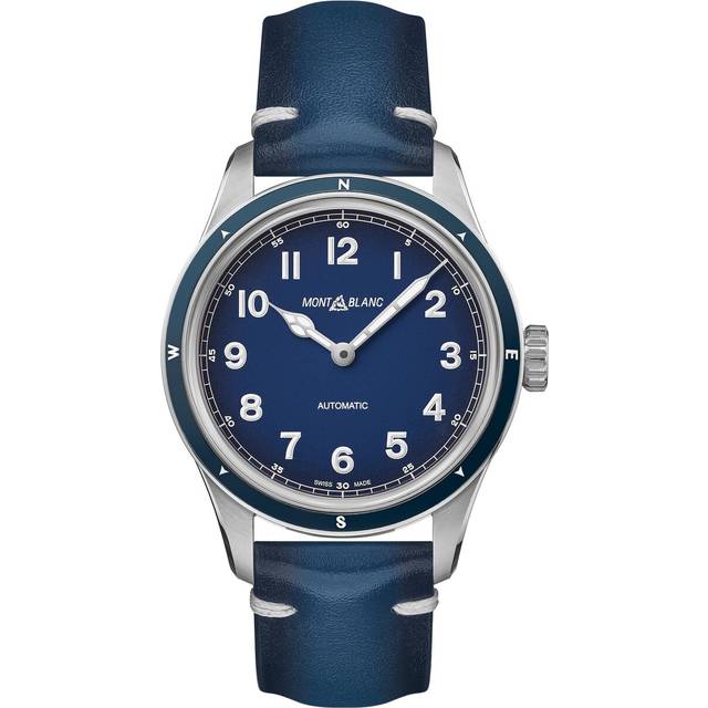Montblanc 1858 Automatic Blue Leather Strap Watch
