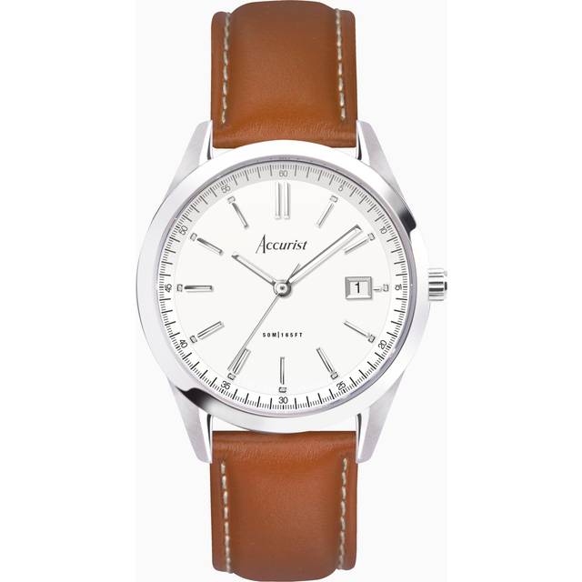 Accurist Men's Everyday 40mm Dial Brown Leather Strap Watch