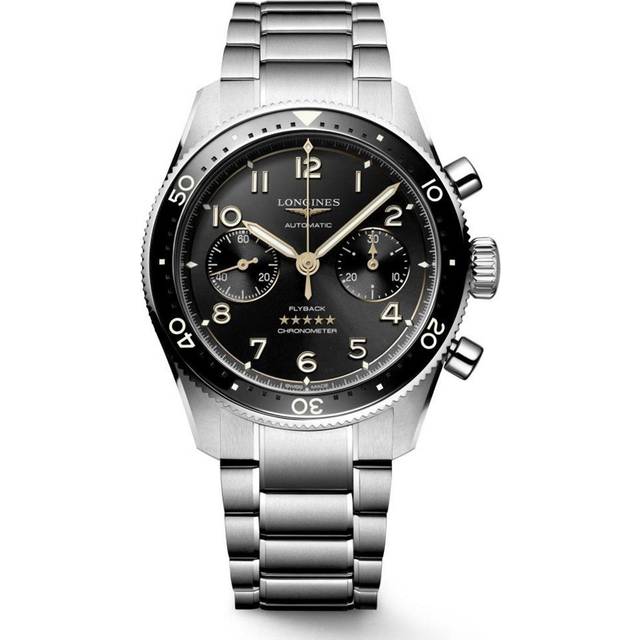 Longines Spirit Flyback Black Stainless Steel Bracelet Watch