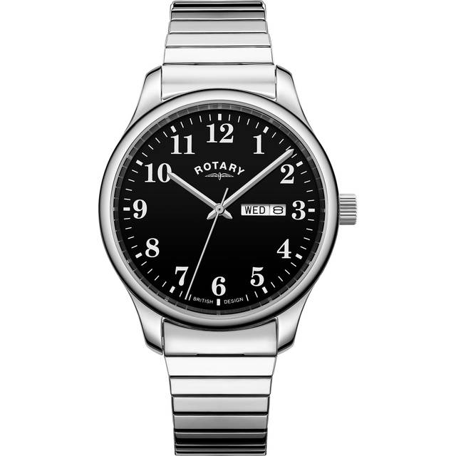 Rotary Expander Black Dial Watch GB05760/19 - Silver