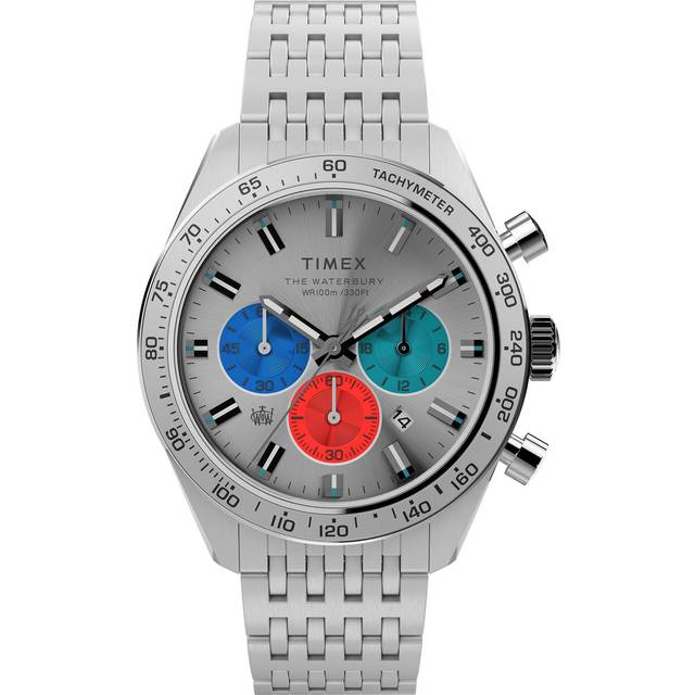 Timex Mens Waterbury Chronograph MultiColoured Watch TW2V42400 - Silver