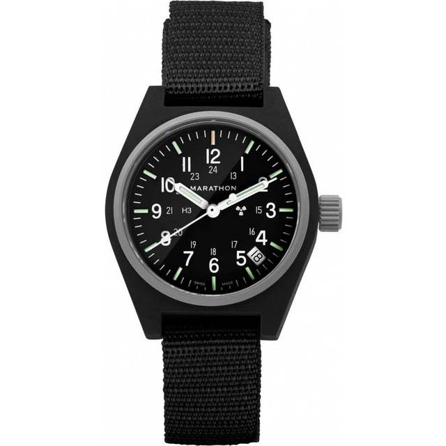 34mm Black General Purpose Quartz Date (GPQ) Ballistic Nylon Watch
