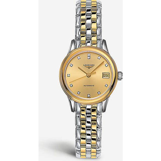 Longines Womens Gold L4.274.3.37.7 Flagship Diamond and Watch - GOLD