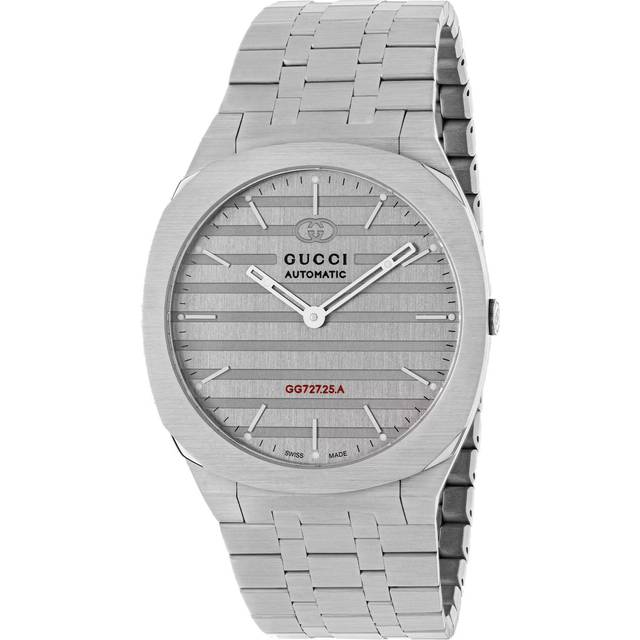 GUCCI 25H Silver-Tone Dial Bracelet Watch
