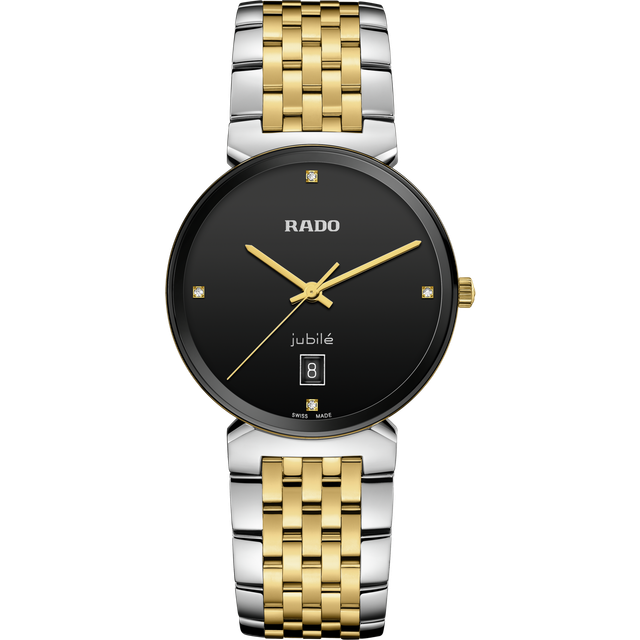 RADO Florence Quartz 38MM 3 Diamond Black Dial Two-Tone Unisex Watch R48912703 - 38 mm