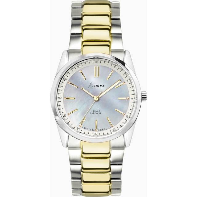 Accurist Everyday Solar Two Tone Blue Mother Of Pearl Watch 74017