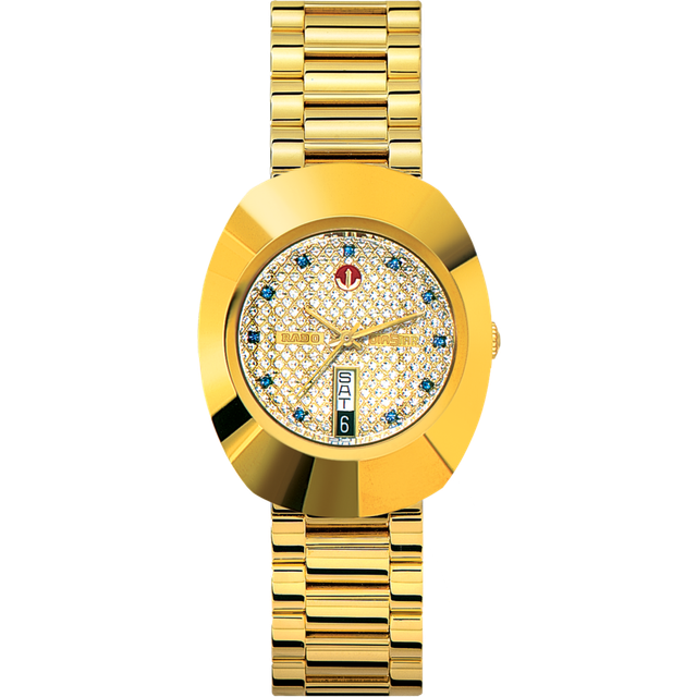 RADO Dia Star The Original Automatic 35MM Gold Men's Watch R12413314 - Gold With Crystal Indexes - 35 MM