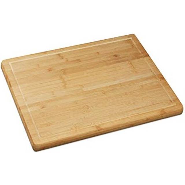 Relaxdays - Natural Bamboo Chopping & Serving Board, Kitchen Chopping Board with Juice Rim, hwd: 2 x 56.5 x 50 cm