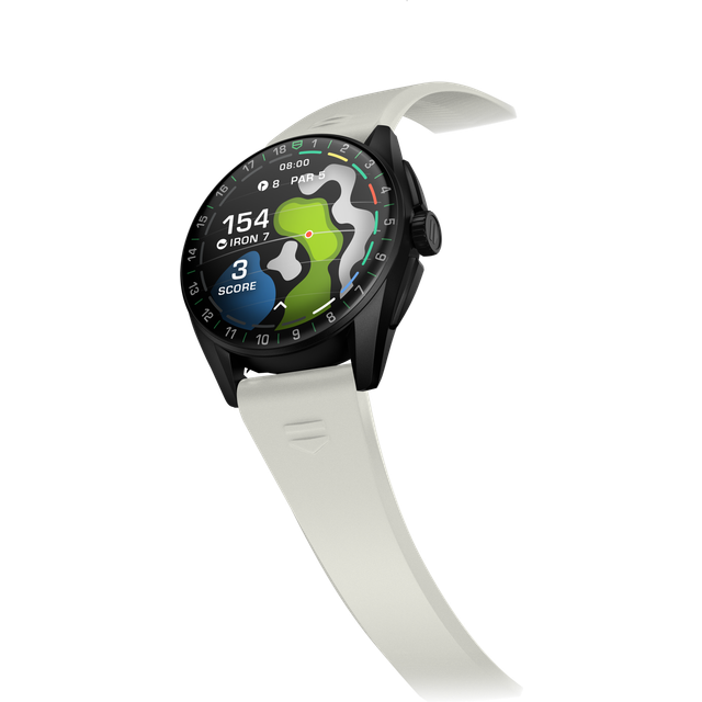 TAG Heuer Connected Calibre E4 42 mm Golf Edition - White Rubber Band - Titanium Case - OLED Display