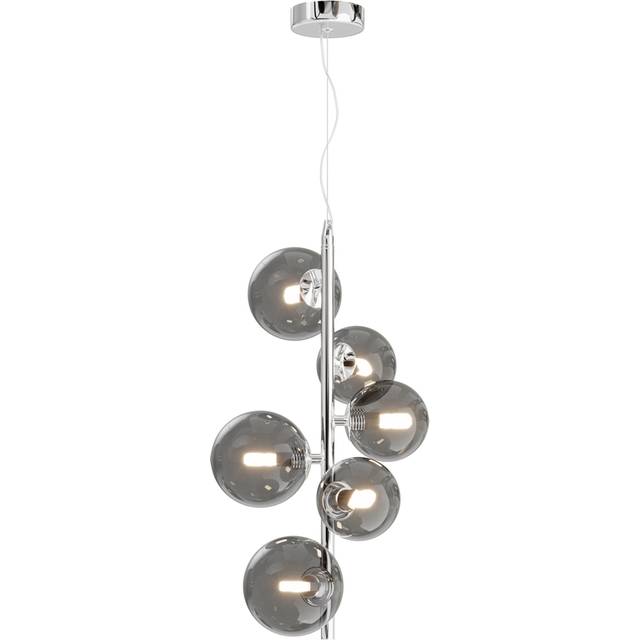 Maytoni Maytoni Dallas Modern 6 Light Globe Pendant Ceiling Light Chrome, Smoky Shade, G9