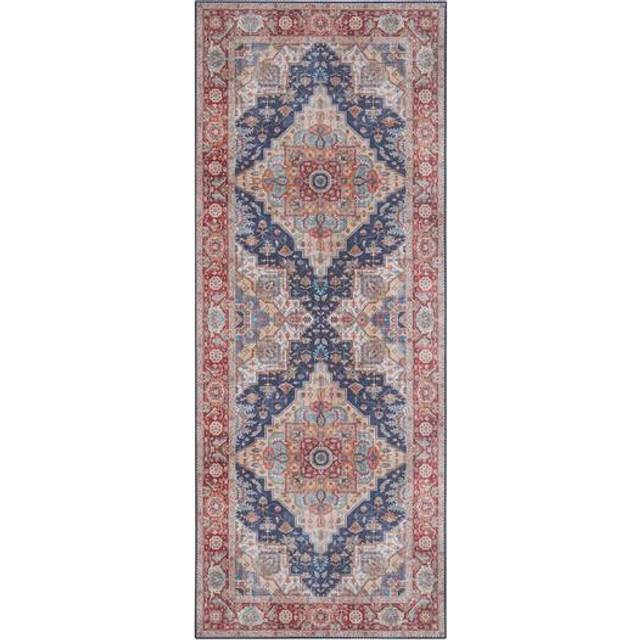 Teppich Sylla in Indigoblau/Rot - Blue;Red (Runner 80 x 200cm)