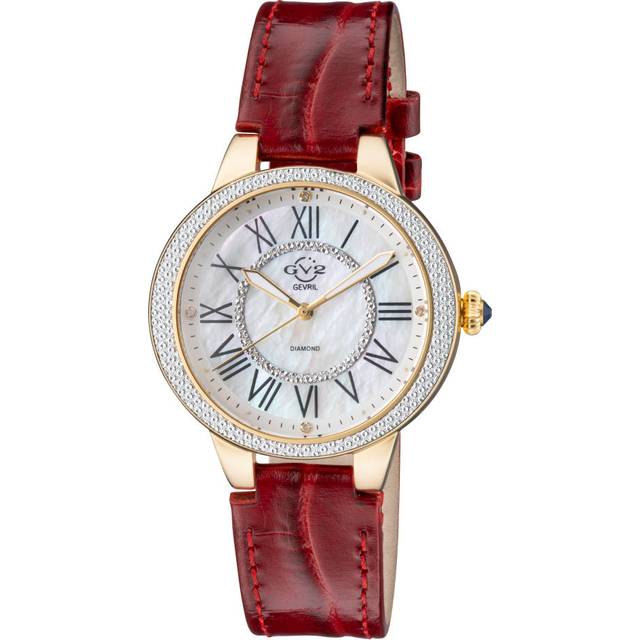 Womens Astor II MOP Dial IPYG Red strap h Swiss Quartz Watch - One Size