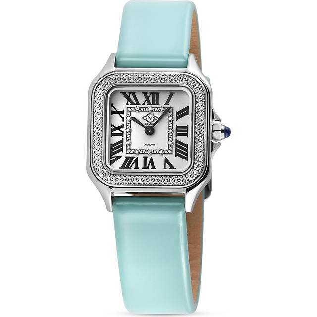 Milan Silver Dial Bright Exquisite Turquoise Leather strap watch - Royal - One Size