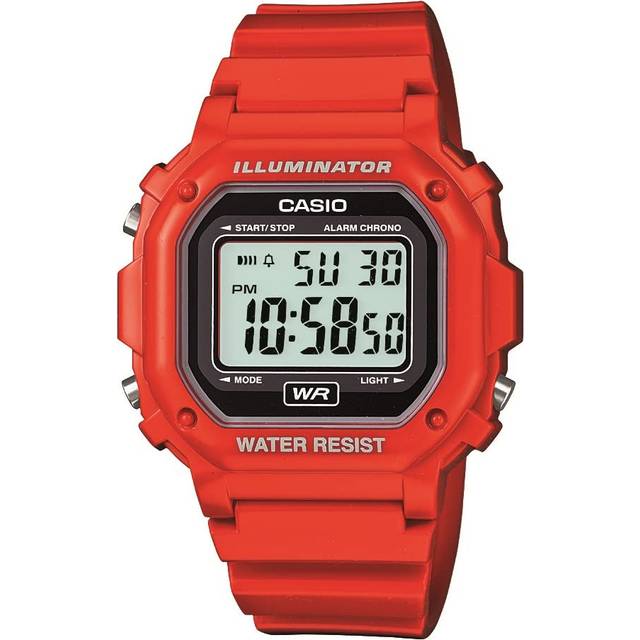 CASIO Small Cube Quartz 50m Waterproof Strap Mineral Glass Lens Resin Strap Watch Red Digital - red - Free