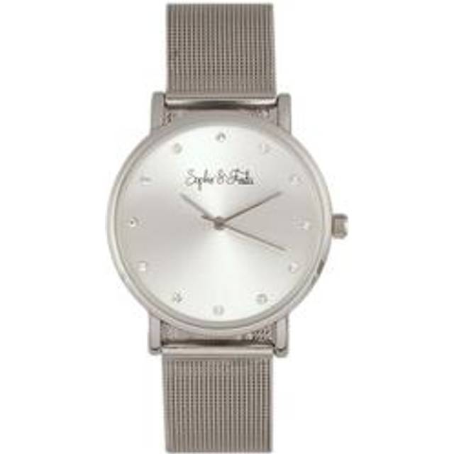 Savannah Mesh Bracelet Watch with Swarovski Crystals - Silver - One Size