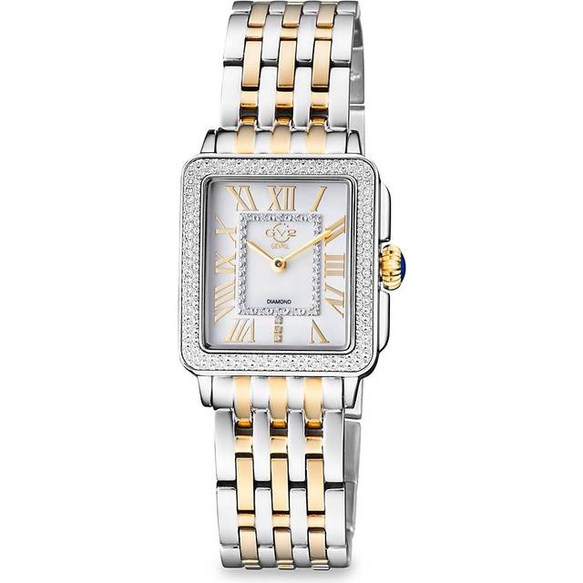 Gv2 Padova WoMens Silver Swiss Quartz MOP Dial Two Toned Yellow Gold Watch - One Size