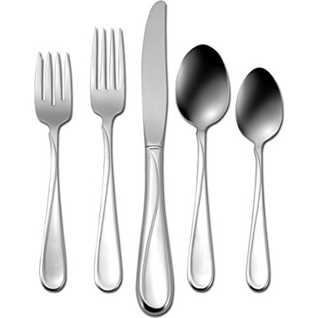 Oneida Flight 65 Piece Everyday Flatware, Service for 12, 18/0 Stainless Steel, Silverware Set, Dishwasher Safe