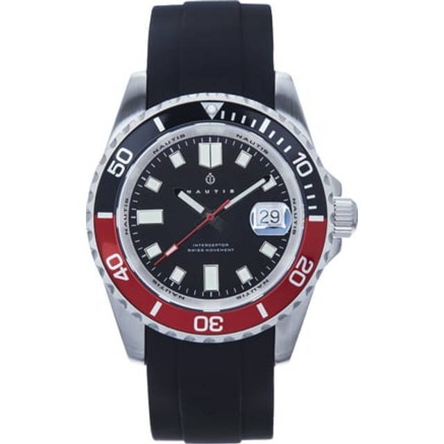 Nautis Mens Interceptor Box Set with Interchangable Bands and Date Display - Black Stainless Steel - One Size