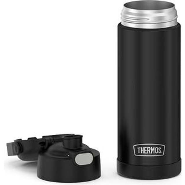THERMOS FUNTAINER 16 Ounce Stainless Steel Vacuum Insulated Bottle with Wide Spout Lid  Black Matte