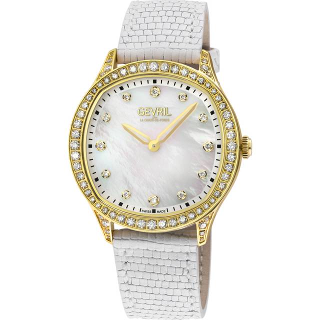 Womens Morcote 10221 Swiss Diamond Italian Leather Swiss Quartz Watch - White - One Size