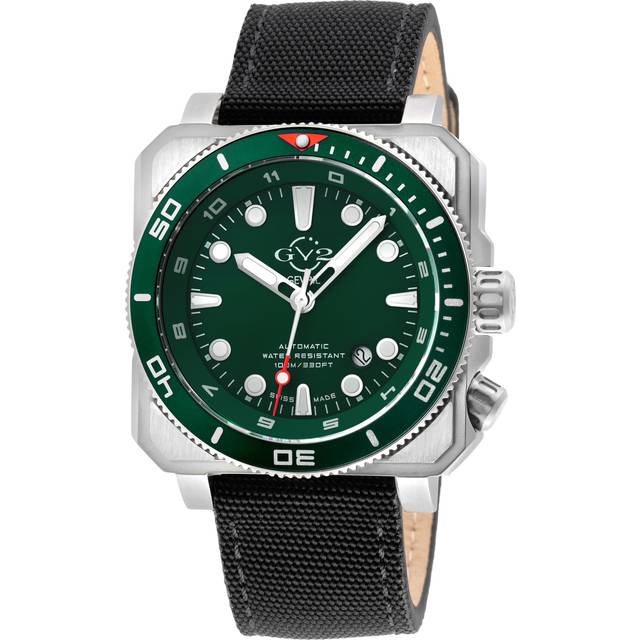 Gv2 Mens XO Submarine 4540 Swiss Automatic, Sellita SW200 Movement Black Canvas Watch Luminous - One Size