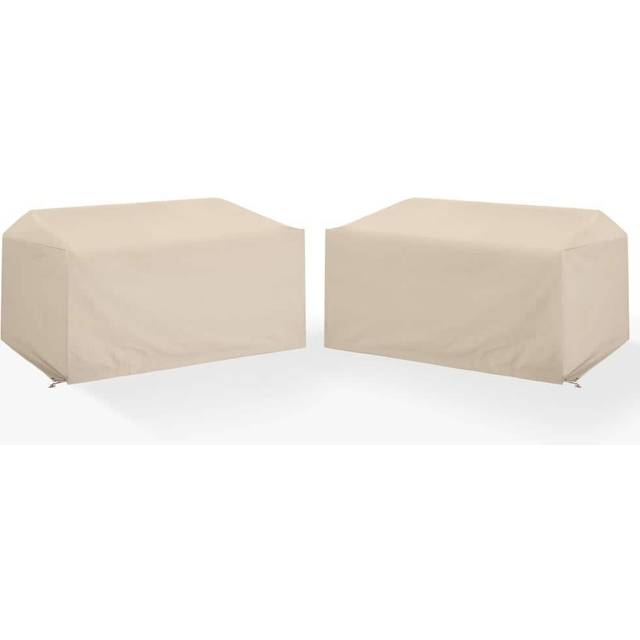 Crosley Furniture Patio Furniture Covers, Waterproof 2-Piece Outdoor Loveseat Cover Set for Backyard, Tan