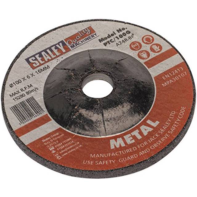 Sealey PTC/100G Grinding Disc Ø100 x 6mm 16mm Bore